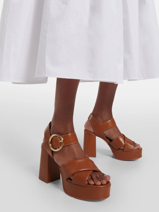 See By Chloe Shoes - See by Chloe Lyna Tan Platform Sandals EUC size 37